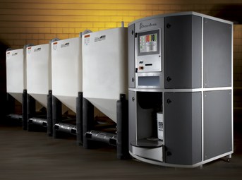 The Chameleon® Express color batching system makes it possible to do on demand small size batching quickly, accurately and dust free.
