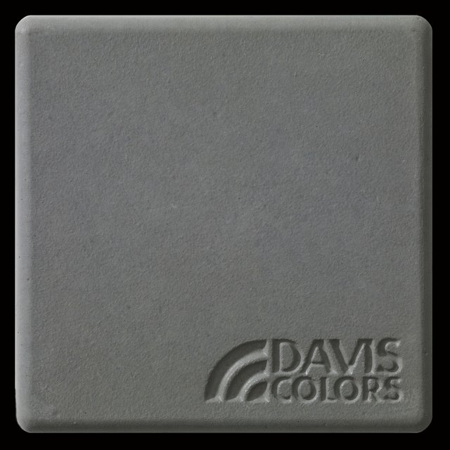 This is a photo of an actual 3” x 3” concrete tile sample integrally colored with Davis Colors’ Pewter (pigment # 860). This video reproduction is just for ideas. Please finalize your color selection from our printed color card, hard tile samples or job site test.