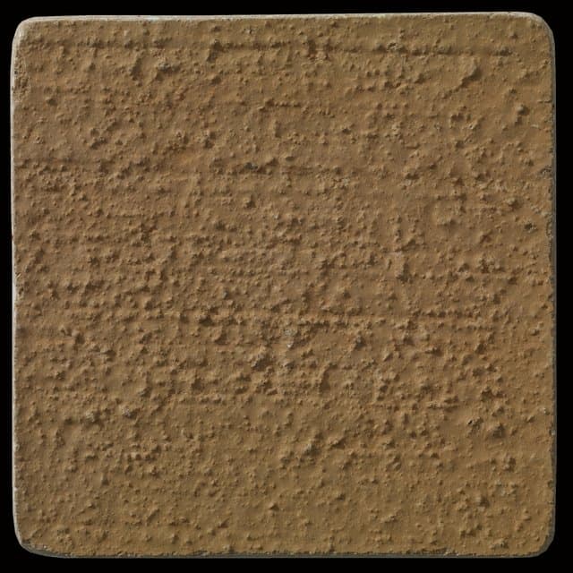 This is a photo of an actual 3” x 3” concrete tile sample integrally colored with Davis Colors’ Spanish Gold (pigment # 5084) with a broom finish.  This video reproduction is just for ideas. Please finalize your color selection from our printed color card, hard tile samples or job site test.
