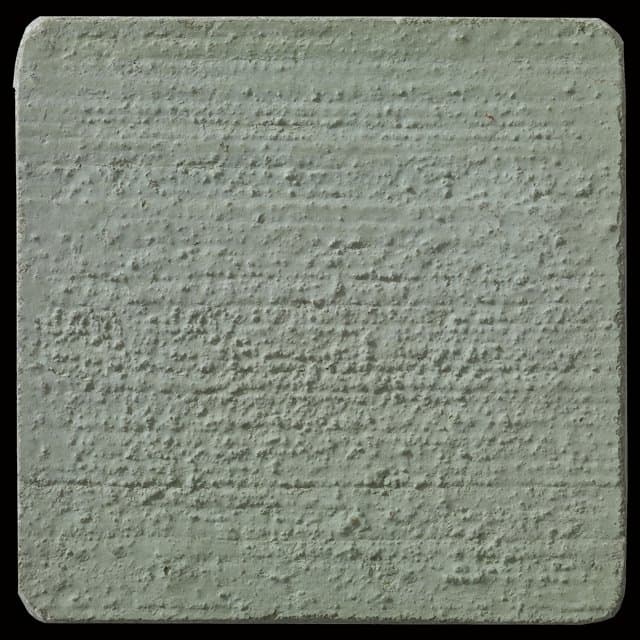This is a photo of an actual 3” x 3” concrete tile sample integrally colored with Davis Colors’ Willow Green (pigment # 5376) with a broom finish.  This video reproduction is just for ideas. Please finalize your color selection from our printed color card, hard tile samples or job site test.