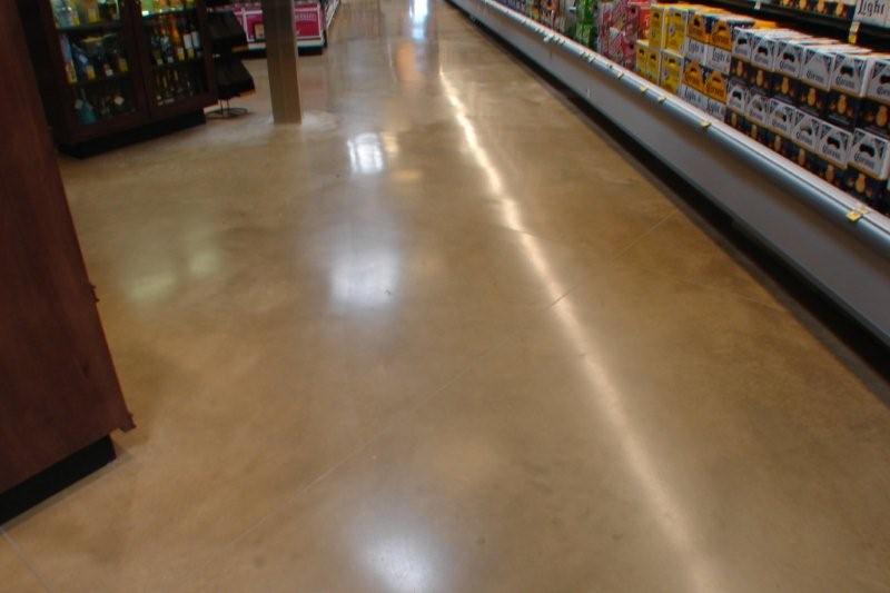 Finished and Sealed Grocery Store Aisle at Albertson's Supermarket Using Davis Colors Colored Concrete Products