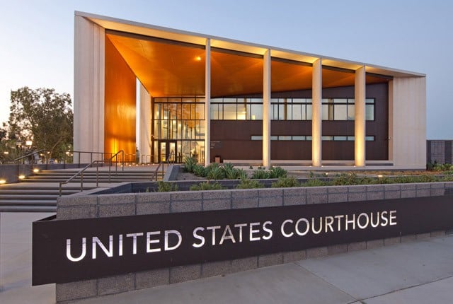 The Bakersfield Federal Courthouse project in Kern County, CA is a 17,500 square foot building consisting of cast-in-place shear walls, columns and decks, with exterior structural elements comprised of white cement, white concrete pigment from Davis Colors