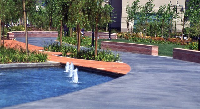 Cisco Systems' Campus - The walls were colored with Davis Colors Brick Red and 1117 at 5 lbs per sack of cement.