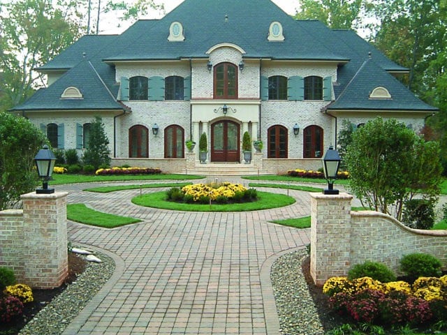 This driveway is paved with Nicolock’s SF-Rima pavers with their Golden Brown color blend.  Nicolock uses Davis Colors concrete pigments to make their custom color blends.  To learn more about Nicolock’s products visit them at www.nicolock.com.