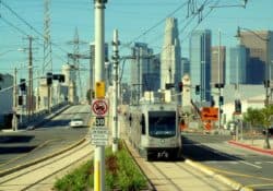 This is a photo of Los Angeles Metro's Gold Line.  The color of the concrete rail line is Davis Colors' Palomino.