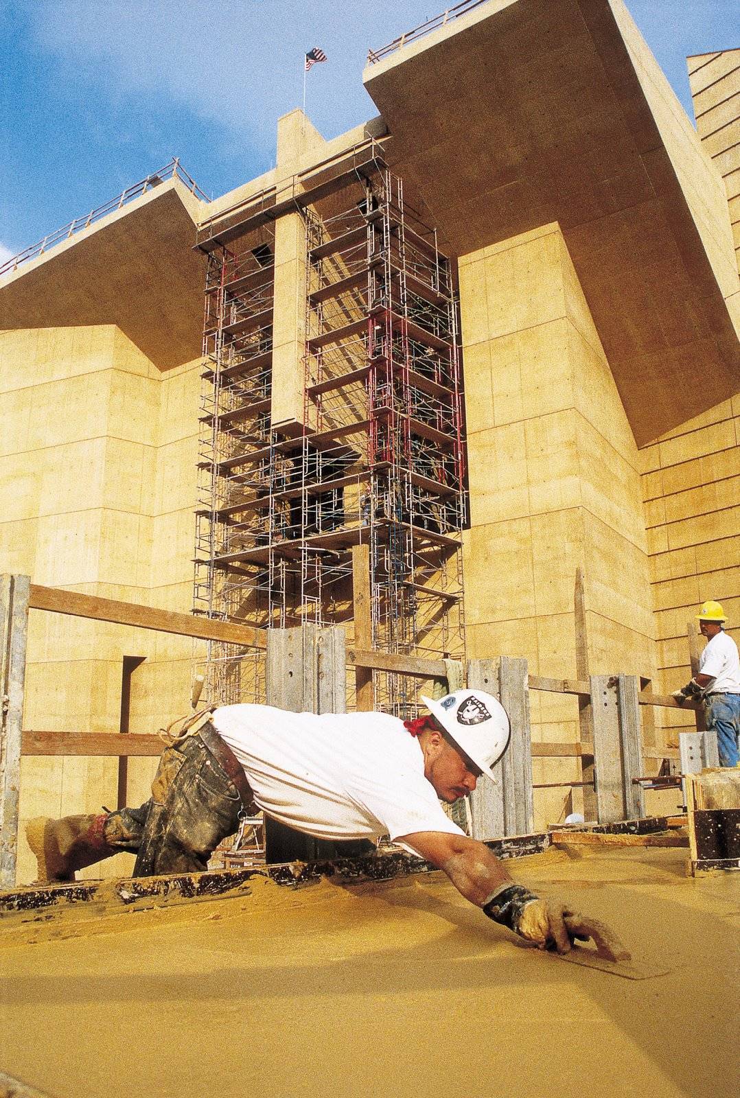 Concrete work being done at the Cathedral.