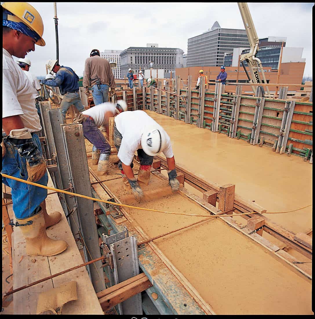 Concrete work being done at the Cathedral.