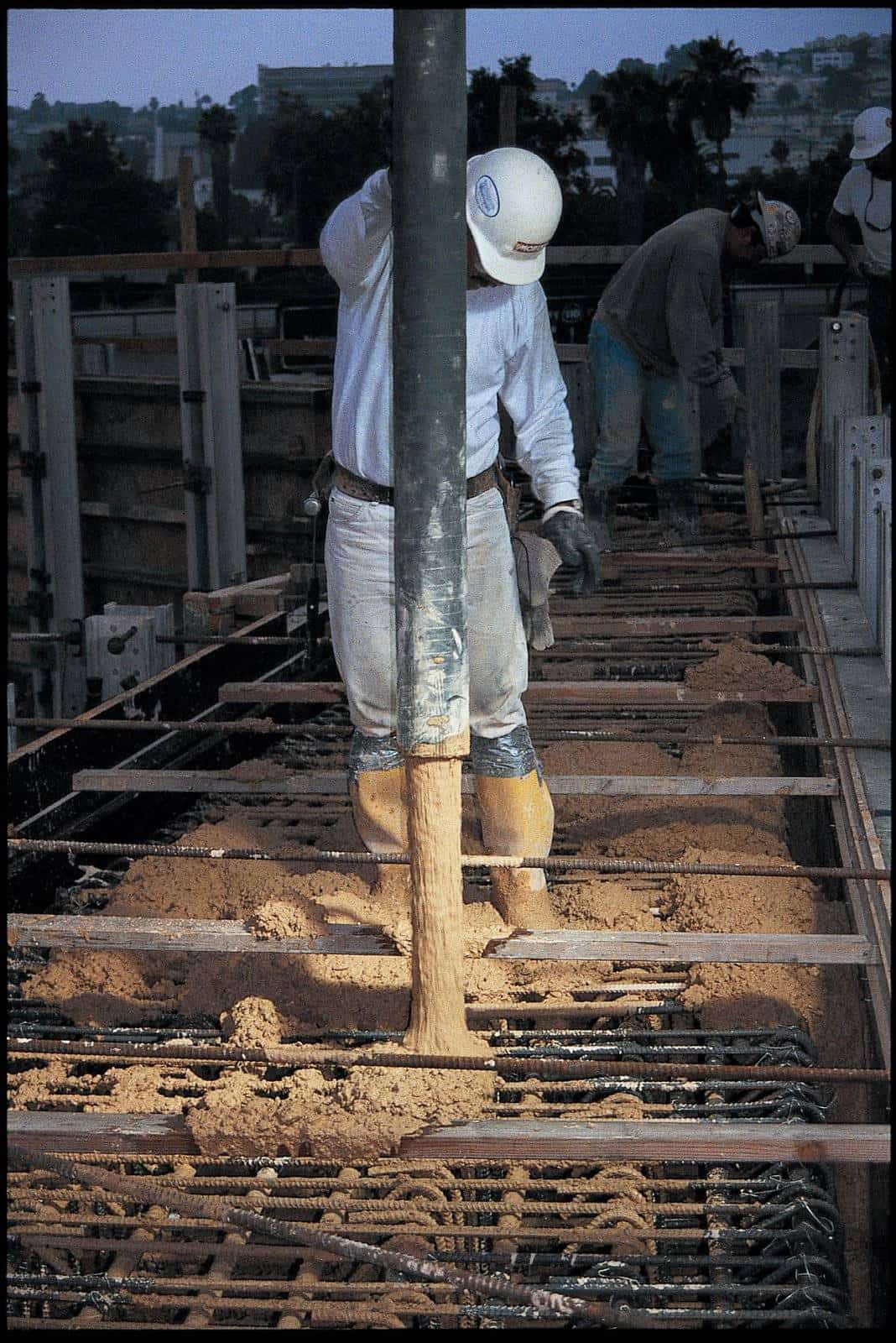 Pouring the concrete at the Cathedral.