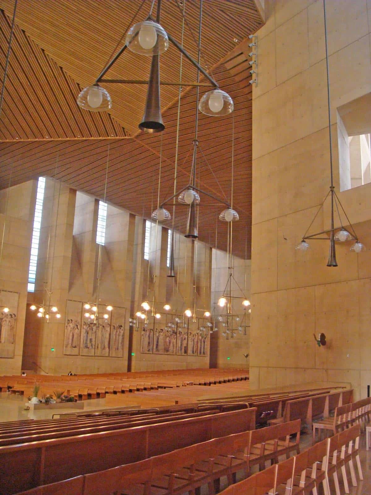 View from the inside of Our Lady of the Angels Cathedral.  This project was colored with Davis Colors concrete color pigments www.daviscolors.com. Color is Cathedral Buff.