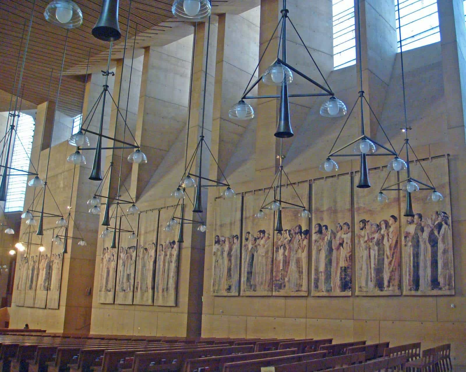 View from the inside of Our Lady of the Angels Cathedral.  This project was colored with Davis Colors concrete color pigments www.daviscolors.com. Color is Cathedral Buff.