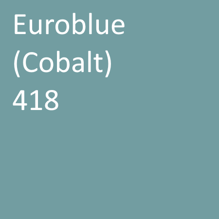 Number: 418Name: Euroblue (Cobalt)Hex: 729da1Description: Liquid Dose Rate: lbs per 94 lb sack of cementPowder Dose Rate: 3 lbs per 94 lb sack of cement