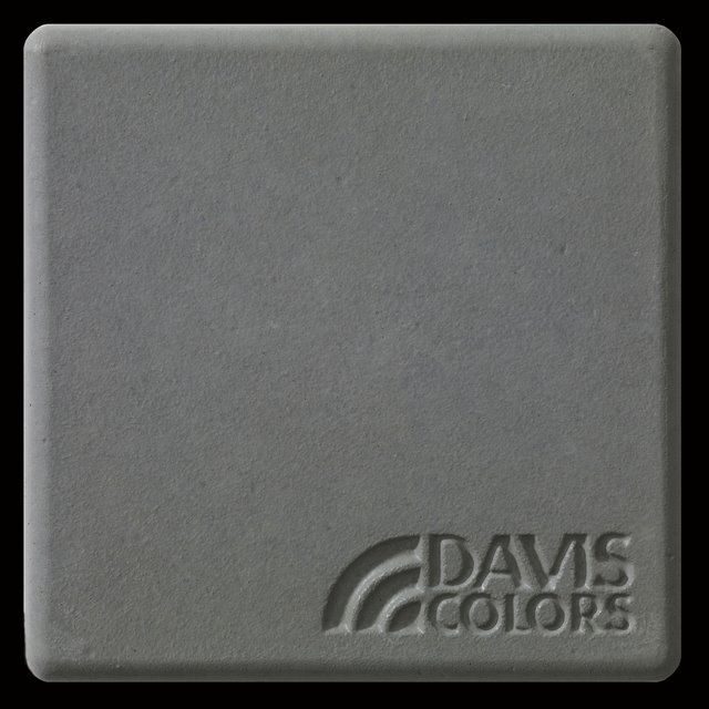 Sample tile colored with Davis Colors Pewter concrete pigment