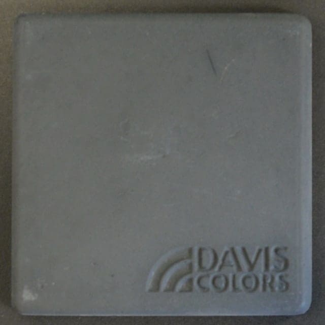 Sample tile colored with Davis Colors Graphite Carbon concrete pigment
