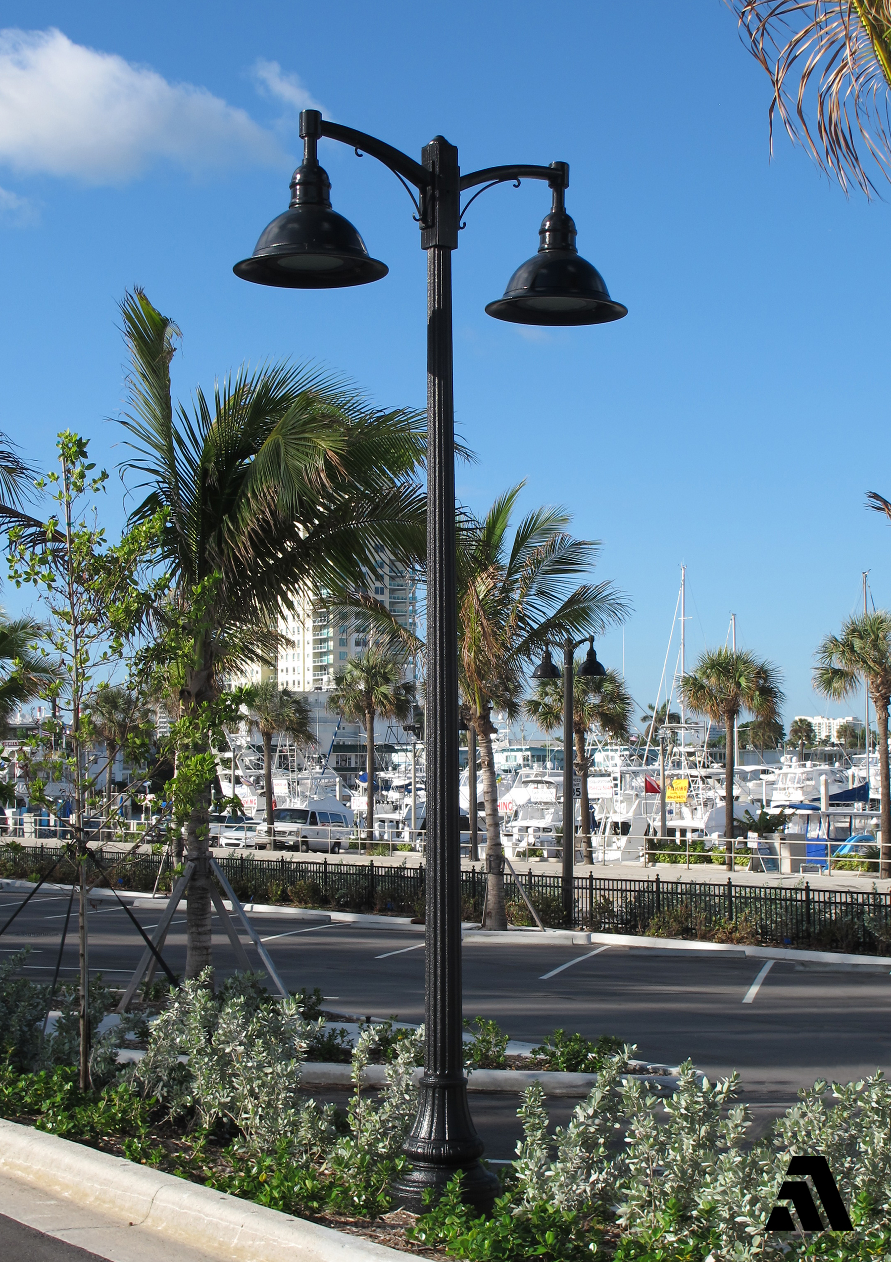 Concrete Lamp Poles Created Using Davis Colors Concrete Pigments