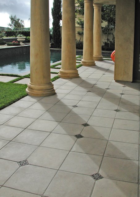 The Concrete tiles are colored with Davis Colors’ pigments and made by CAL-GA-CRETE Industries Inc.  To learn more about CAL-GA-CRETE’S concrete tile products visit them at www.calgacrete.com or call them at 310-639-8960.