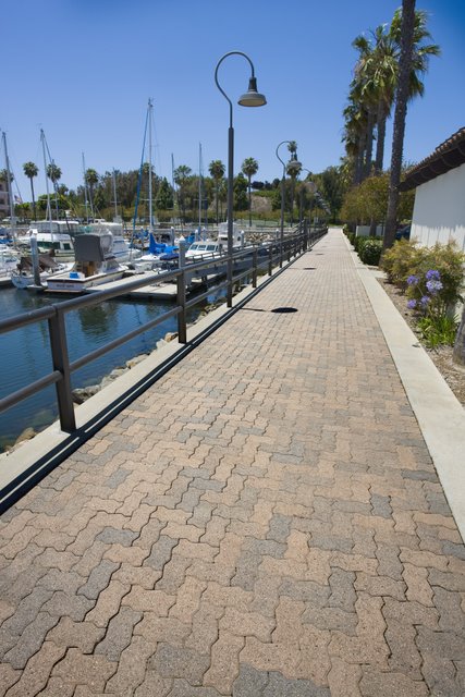 This sidewalk at the San Pedro Marina in California was paved with Orco Blocks Serpentine pavers and colored with Orcos own unique Orcotta (B2) color blend.  Orco Block uses Davis Colors concrete pigments to create appealing color blends for their concrete pavers.  To learn more about Orcos quality products visit them at www.orcopaverswalls.com/home.htm or call them at 800-473-6725.