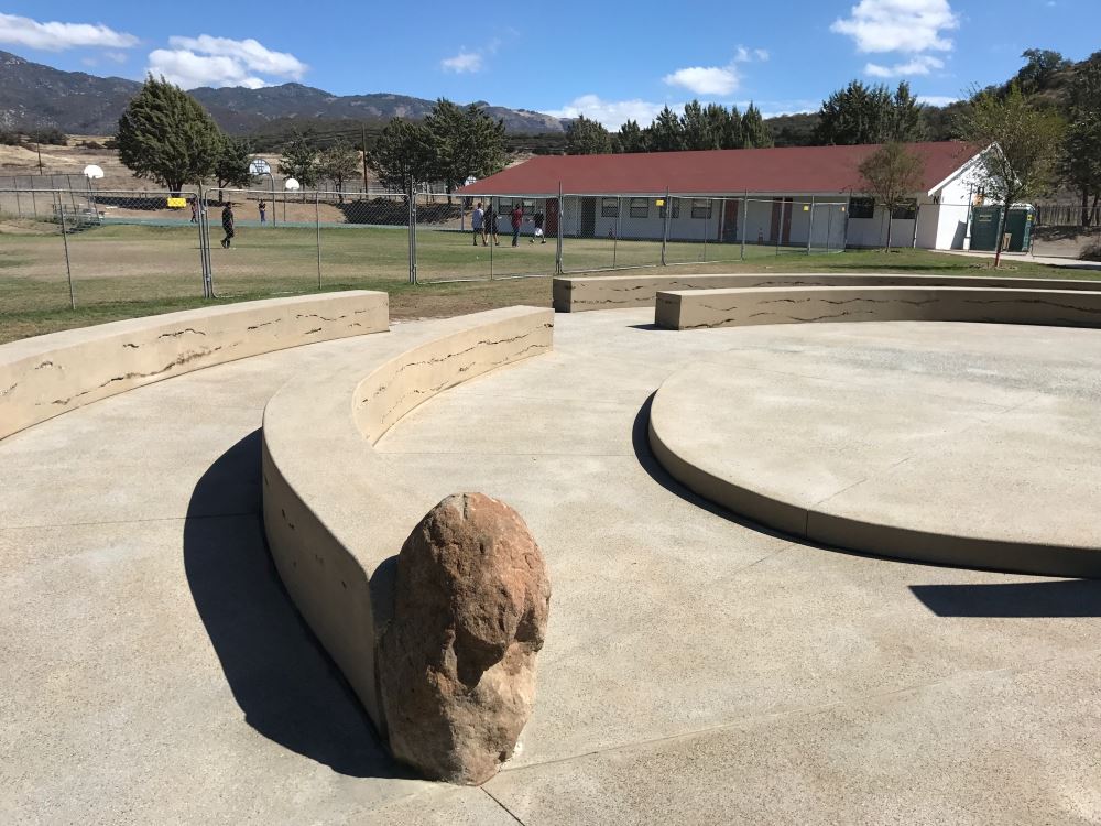 We are proud to have donated concrete pigment to this project to create an outdoor community space for the <a href="http://www.warnerusd.net/" rel="noopener" target="_blank">Warner Unified School District</a> in Warner Springs, CA. This amazing concrete work was done by the talented team at <a href="https://www.tbpenick.com/" rel="noopener" target="_blank">T.B. Penick and Sons</a>. The concrete was provided and poured by the great team at <a href="https://www.superiorrm.com/" rel="noopener" target="_blank">Superior Ready Mix</a>.