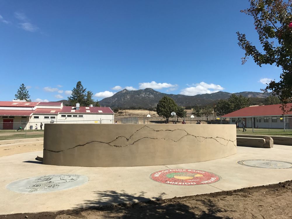 We are proud to have donated concrete pigment to this project to create an outdoor community space for the <a href="http://www.warnerusd.net/" rel="noopener" target="_blank">Warner Unified School District</a> in Warner Springs, CA. This amazing concrete work was done by the talented team at <a href="https://www.tbpenick.com/" rel="noopener" target="_blank">T.B. Penick and Sons</a>. The concrete was provided and poured by the great team at <a href="https://www.superiorrm.com/" rel="noopener" target="_blank">Superior Ready Mix</a>.