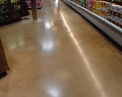 This floor is from a Albertson’s in San Marcos, CA. It was colored with Davis Colors concrete color pigments www.daviscolors.com. Color used in this picture is Ivory. Superior was the ready mix plant which provided the concrete www.superiorrm.com. The contractor was Oakley Construction 714-842-1073.