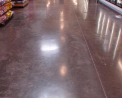 This floor is from a Albertson’s in San Marcos, CA. It was colored with Davis Colors concrete color pigments www.daviscolors.com. Color used in this picture is Ivory. Superior was the ready mix plant which provided the concrete www.superiorrm.com. The contractor was Oakley Construction 714-842-1073.