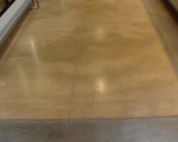 This floor is from a Albertson’s in San Marcos, CA. It was colored with Davis Colors concrete color pigments www.daviscolors.com. Color used in this picture is Ivory. Superior was the ready mix plant which provided the concrete www.superiorrm.com. The contractor was Oakley Construction 714-842-1073.