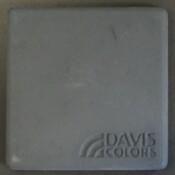 This is a photo of an actual 3” x 3” concrete tile sample integrally colored with Davis Colors’ Graphite (pigment # 8084) with a smooth finish. This video reproduction is just for ideas. Please finalize your color selection from our printed color card, hard tile samples or job site test. Graphite Smooth