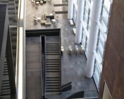 Commercial Building in Akron, OH designed by Gensler Architects (http://www.gensler.com). Concrete Collaborative manufactured the "Solana Ebony" concrete tiles will Davis Colors pigment. Concrete Collaborative hand craft their mixes and precast products locally in Oceanside, CA. Check out their website www.concrete-collaborative.com. Email them at sales@concrete-collaborative.com or call 1-855 268-0800.