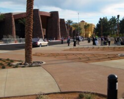 The concrete colors at the Jackie Lee Houston Plaza in Palm Springs, CA are Davis Colors’ Salmon with an exposed aggregate finish and Mesa Buff with a light broom finish. The landscape design was done by the Design Workshop. To learn more about the Design Workshop visit their website www.designworkshop.com or call them at 775-588-5929.