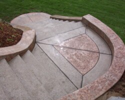 This staircase was colored with Davis Colors’ Outback and given a light sand blast finish. The stamped concrete was colored with Davis Colors’ Outback and highlighted with a terra cotta colored release agent. The concrete contractor was New Images Concrete. To learn more about New Images Concrete’s services visit www.newimagesconcrete.com.