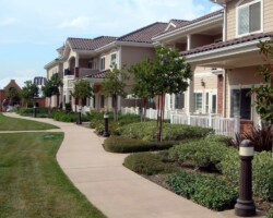 Meadowbrook Village Christian Retirement Community - The color of the sidewalk is Davis Colors' Meadowbrook Brown (custom color). The colored concrete was supplied by Superior Ready Mix (www.superiorrm.com).