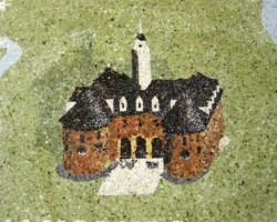 Creative Design Resolutions, Inc. designed a 1600 square foot custom concrete Fotera mural for the new $2B National Harbor building project in Maryland. It is believed to be the largest concrete Fotera mural of its kind in the world. This elaborate hardscape mural used many concrete pigments from Davis Colors.