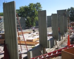 The University of Western States' (uws.edu) anatomy lab under construction. The cast in place concrete walls were colored with Davis Colors "Green Slate" (daviscolors.com). The architect was Office OA, LLC (ooa-architects.com), the general contractor was Precision Concrete Company (T: 503-253-4827), and the concrete contractor was Whitaker/Ellis (T: 503-768-3017).
