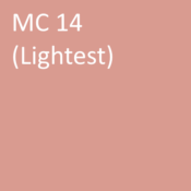 Number: 14<br>Name: MC 14 (lightest)<br>Hex: #d99b90<br>RGB: R 217 G 155 B 144<br>CMYK: C 0% M 24% Y 29% K 15%<br>Description: This color is part of the Subtle group. Davis Colors Mortar Pigment MC14 Lightest