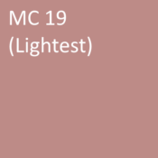 Number: 19<br>Name: MC 19 (lightest)<br>Hex: #bd8b87<br>RGB: R 189 G 139 B 135<br>CMYK: C 0% M 20% Y 21% K 26%<br>Description: This color is part of the Subtle group. Davis Colors Mortar Pigment MC19 Lightest