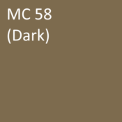 Number: 58<br>Name: MC 58 (dark)<br>Hex: #7d6b4e<br>RGB: R 125 G 107 B 78<br>CMYK: C 0% M 7% Y 18% K 51%<br>Description: This color is part of the Subtle group. Davis Colors Mortar Pigment MC58 Dark
