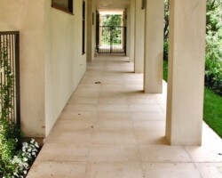 Smooth Top Square Edge 24x24, (5447, T2) + (5601, T1), Light Sand Blast. The Concrete tiles are colored with Davis Colors’ pigments and made by CAL-GA-CRETE Industries Inc. To learn more about CAL-GA-CRETE’S concrete tile products visit them at www.calgacrete.com or call them at 310-639-8960.