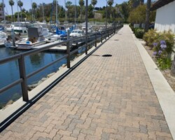 This sidewalk at the San Pedro Marina in California was paved with Orco Blocks Serpentine pavers and colored with Orcos own unique Orcotta (B2) color blend. Orco Block uses Davis Colors concrete pigments to create appealing color blends for their concrete pavers. To learn more about Orcos quality products visit them at www.orcopaverswalls.com/home.htm or call them at 800-473-6725.