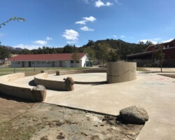 We are proud to have donated concrete pigment to this project to create an outdoor community space for the Warner Unified School District in Warner Springs, CA. This amazing concrete work was done by the talented team at T.B. Penick and Sons.