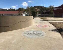 We are proud to have donated concrete pigment to this project to create an outdoor community space for the Warner Unified School District in Warner Springs, CA. This amazing concrete work was done by the talented team at T.B. Penick and Sons.